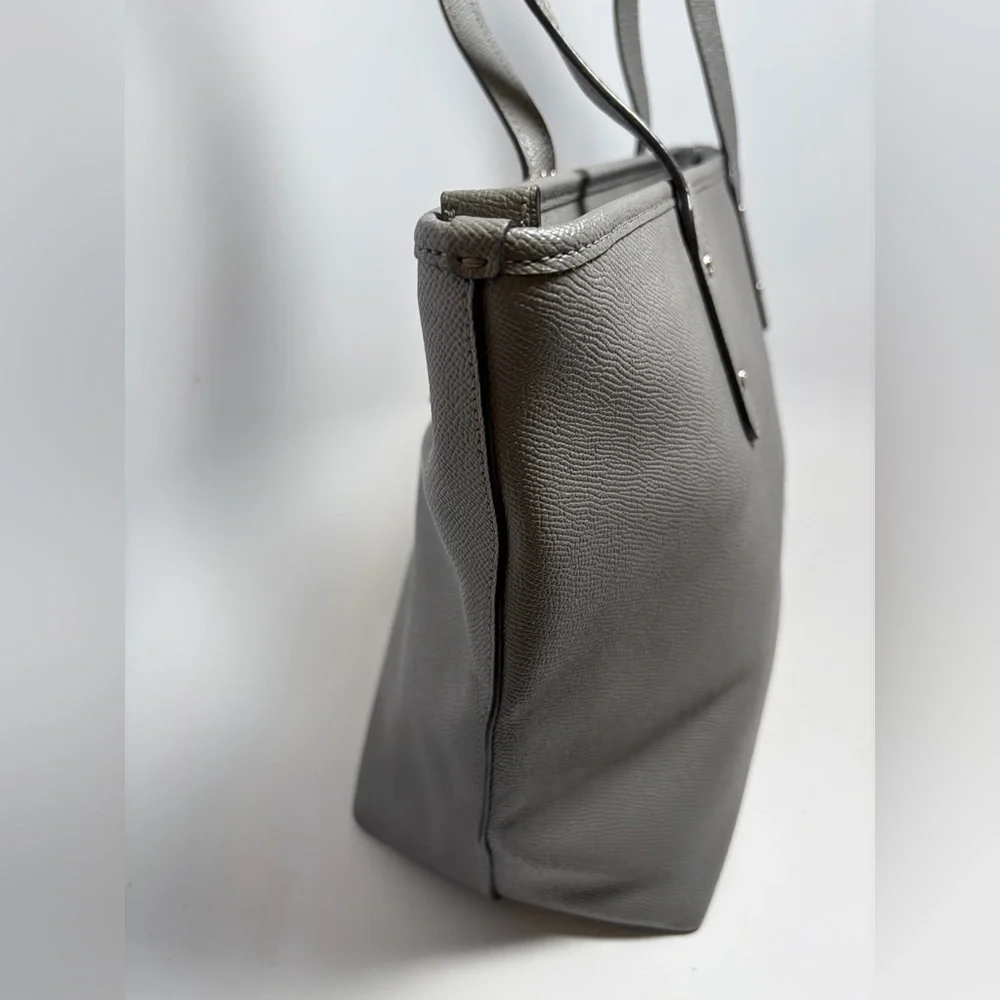 Coach City Zip Tote Grey Crossgrain Leather #58846 Work Bag - Picture 7 of 11